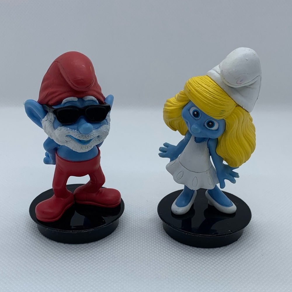 Papa Smurf & Smurfette Figures- FREE WITH PURCHASE Set of Two
